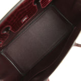 Hermes Birkin 30 Bordeaux Shiny Niloticus Crocodile Gold Hardware