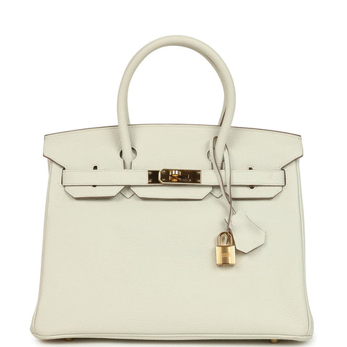 Pre-owned Hermes Birkin 30 Mushroom Togo Gold Hardware