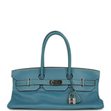 Vintage Hermes Shoulder Birkin 42 JPG Blue Jean Clemence Palladium Hardware - Thumbnail View 1