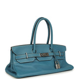 Vintage Hermes Shoulder Birkin 42 JPG Blue Jean Clemence Palladium Hardware - Thumbnail View 2