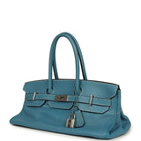 Vintage Hermes Shoulder Birkin 42 JPG Blue Jean Clemence Palladium Hardware - Thumbnail View 5