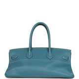 Vintage Hermes Shoulder Birkin 42 JPG Blue Jean Clemence Palladium Hardware - Thumbnail View 4