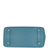 Vintage Hermes Shoulder Birkin 42 JPG Blue Jean Clemence Palladium Hardware - Thumbnail View 6