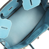 Vintage Hermes Shoulder Birkin 42 JPG Blue Jean Clemence Palladium Hardware - Thumbnail View 8