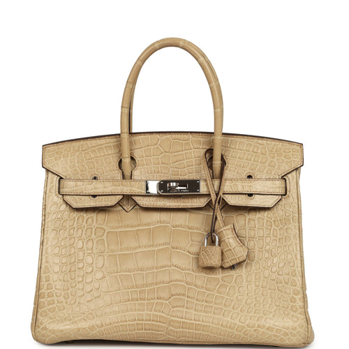 Vintage Hermes Birkin 30 Poussiere Matte Alligator Palladium Hardware