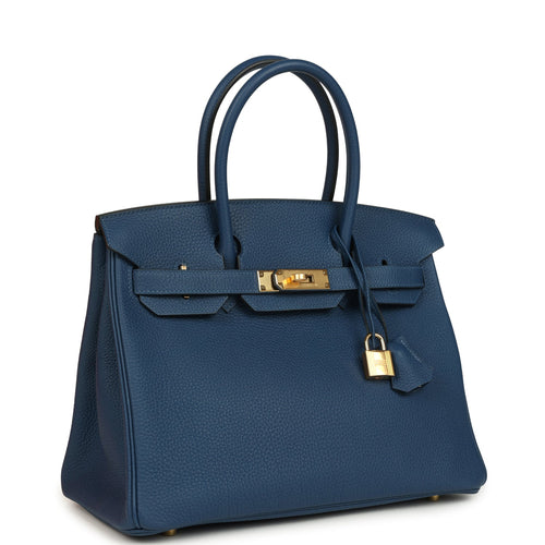 Hermes Birkin 30 Deep Bleu Togo Gold Hardware