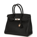 Pre-owned Hermes Birkin 30 Black Togo Rose Gold Hardware
