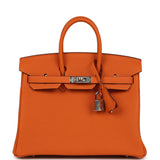 Hermes Birkin 25 Orange Togo Palladium Hardware