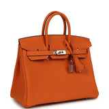 Hermes Birkin 25 Orange Togo Palladium Hardware