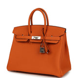 Hermes Birkin 25 Orange Togo Palladium Hardware