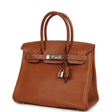 Pre-owned Hermes Birkin 30 Fauve Barenia Faubourg Palladium Hardware - Thumbnail View 5