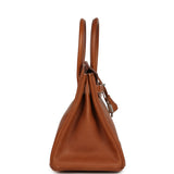 Pre-owned Hermes Birkin 30 Fauve Barenia Faubourg Palladium Hardware - Thumbnail View 3