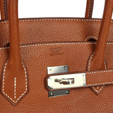 Pre-owned Hermes Birkin 30 Fauve Barenia Faubourg Palladium Hardware - Thumbnail View 7