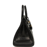 Hermes Birkin 25 Black Matte Niloticus Crocodile Gold Hardware