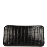 Pre-owned Hermes Birkin 35 Black Matte Porosus Crocodile Palladium Hardware