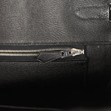 Pre-owned Hermes Birkin 35 Black Matte Porosus Crocodile Palladium Hardware