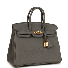 Hermes Birkin 25 Etain Togo Rose Gold Hardware