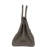 Pre-owned Hermes Birkin 35 Etain Togo Palladium Hardware