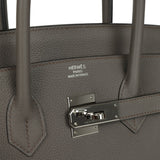 Pre-owned Hermes Birkin 35 Etain Togo Palladium Hardware