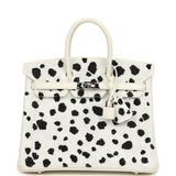 Custom "Dalmatian" Swarovski Crystal Hermes Birkin 25 White Epsom Palladium Hardware - Thumbnail View 1