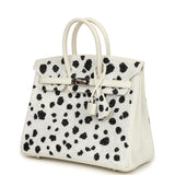Custom "Dalmatian" Swarovski Crystal Hermes Birkin 25 White Epsom Palladium Hardware - Thumbnail View 5