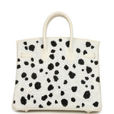 Custom "Dalmatian" Swarovski Crystal Hermes Birkin 25 White Epsom Palladium Hardware - Thumbnail View 4