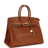 Hermes Birkin 35 Fauve Barenia Faubourg Gold Hardware