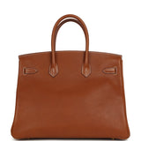 Hermes Birkin 35 Fauve Barenia Faubourg Gold Hardware
