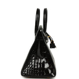 Pre-owned Hermes Birkin Sellier 25 Black Shiny Alligator Gold Hardware
