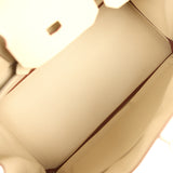 Pre-owned Hermes Birkin 30 Parchemin Clemence Palladium Hardware