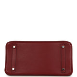 Pre-owned Hermes Birkin 30 Rouge H Sombrero, Epsom and Clemence Palladium Hardware