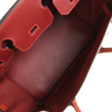 Pre-owned Hermes Birkin 30 Rouge H Sombrero, Epsom and Clemence Palladium Hardware