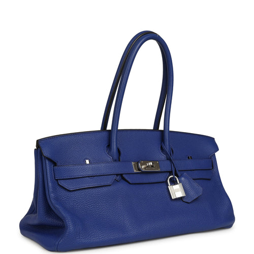 Vintage Hermes Shoulder Birkin 42 JPG Bleu Electric Togo Palladium Hardware