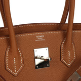 Pre-owned Hermes 3 en 1 Birkin 30 Gold Togo and Swift Palladium Hardware - Thumbnail View 11