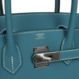Hermes Birkin 30 Blue Jean Togo Palladium Hardware