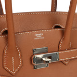 Hermes Shoulder Birkin Light 29 Gold Evercolor Palladium Hardware - Thumbnail View 7