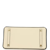 Hermes Special Order (HSS) Birkin 30 Craie and Black Epsom Brushed Gold Hardware