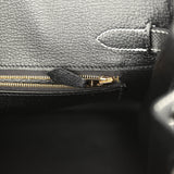 Hermes Special Order (HSS) Birkin 30 Craie and Black Epsom Brushed Gold Hardware