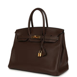 Pre-owned Hermes Birkin 35 Cacao Clemence Gold Hardware - Thumbnail View 5