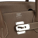Vintage Hermes Shoulder Birkin 42 JPG Etoupe Clemence Palladium Hardware - Thumbnail View 7