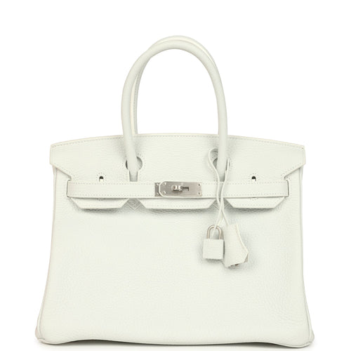 Hermes Special Order (HSS) Birkin 30 White Clemence Brushed Palladium Hardware
