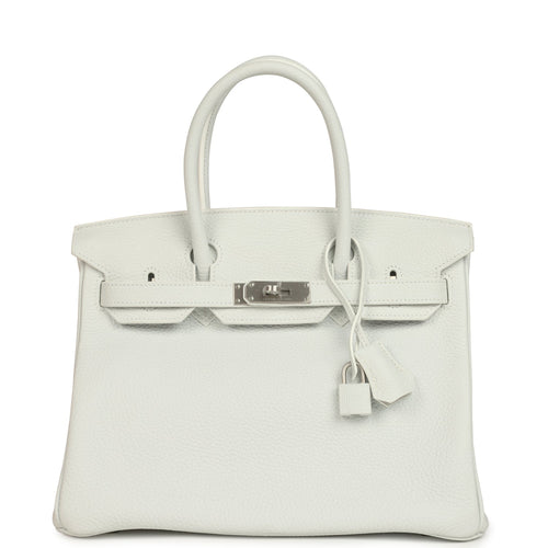 Hermes Special Order (HSS) Birkin 30 White Clemence Brushed Palladium Hardware