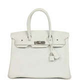 Hermes Special Order (HSS) Birkin 30 White Clemence Brushed Palladium Hardware - Thumbnail View 1