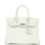 Hermes Special Order (HSS) Birkin 30 White Clemence Brushed Palladium Hardware