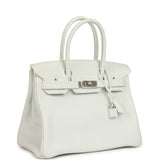 Hermes Special Order (HSS) Birkin 30 White Clemence Brushed Palladium Hardware - Thumbnail View 2