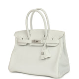 Hermes Special Order (HSS) Birkin 30 White Clemence Brushed Palladium Hardware - Thumbnail View 3