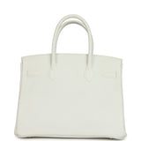 Hermes Special Order (HSS) Birkin 30 White Clemence Brushed Palladium Hardware - Thumbnail View 5