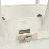 Hermes Special Order (HSS) Birkin 30 White Clemence Brushed Palladium Hardware - Thumbnail View 7