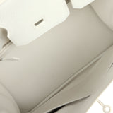 Hermes Special Order (HSS) Birkin 30 White Clemence Brushed Palladium Hardware - Thumbnail View 8