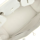 Hermes Special Order (HSS) Birkin 30 White Clemence Brushed Palladium Hardware